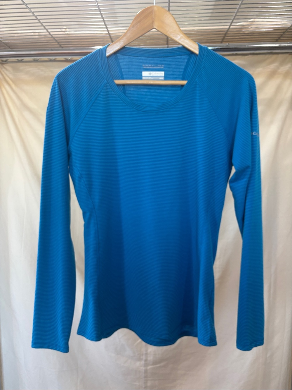 Columbia Women’s Long-Sleeve Striped Tee in Teal Blue